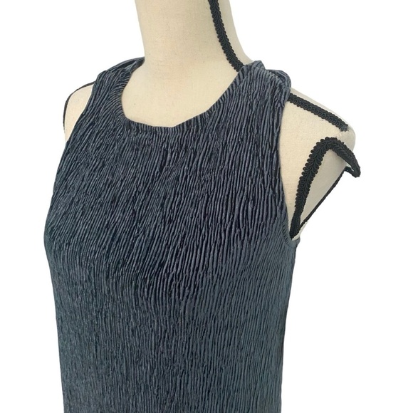 Maeve Anthropologie NWT Adrienne Twist-Back Velvet Midi Dress Black/Gray Sz XS - Picture 7 of 15